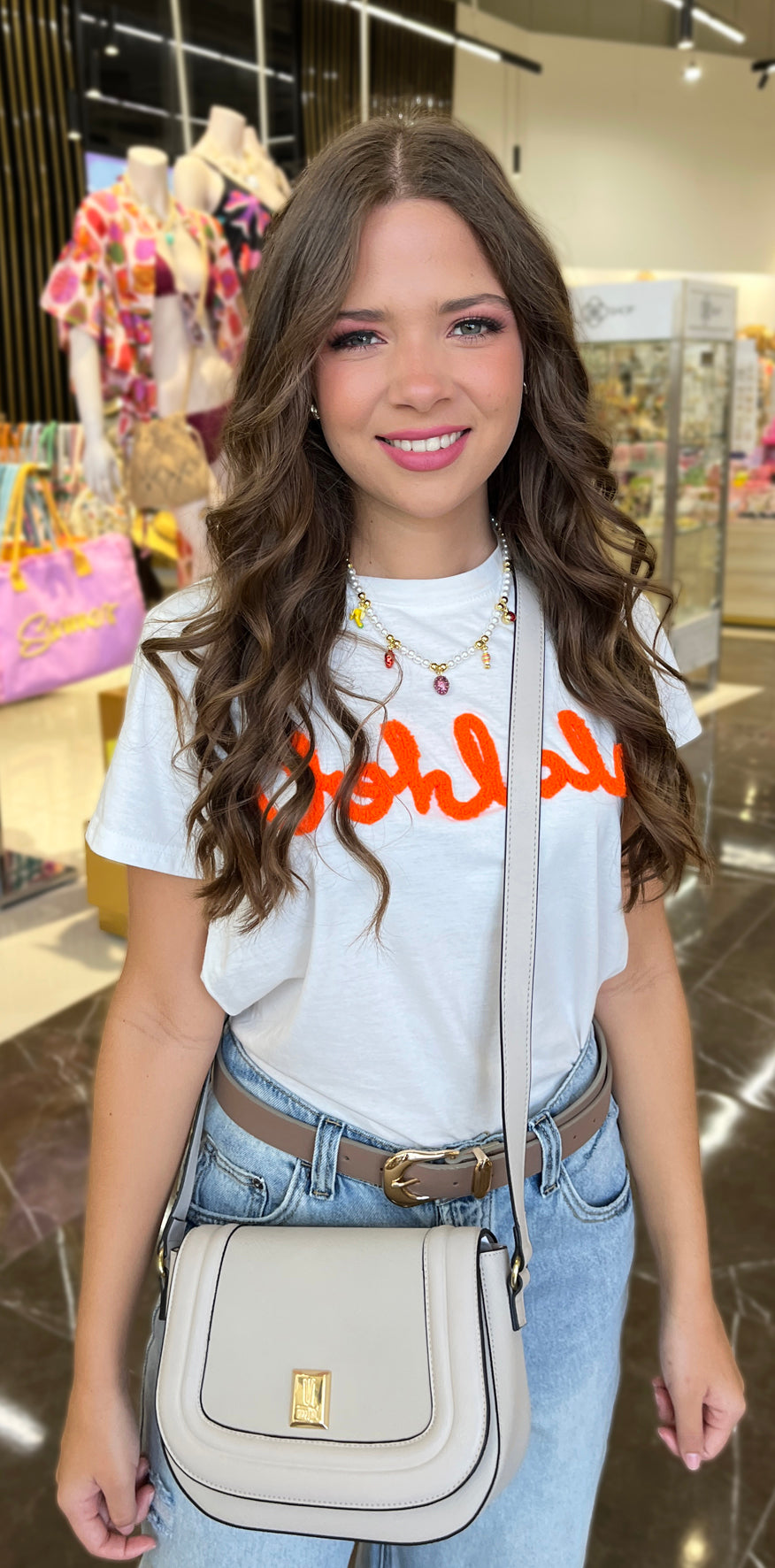 Orange Detail White Tee