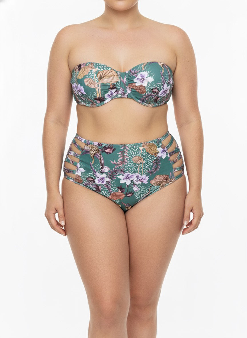 Olive Print Bikini Top