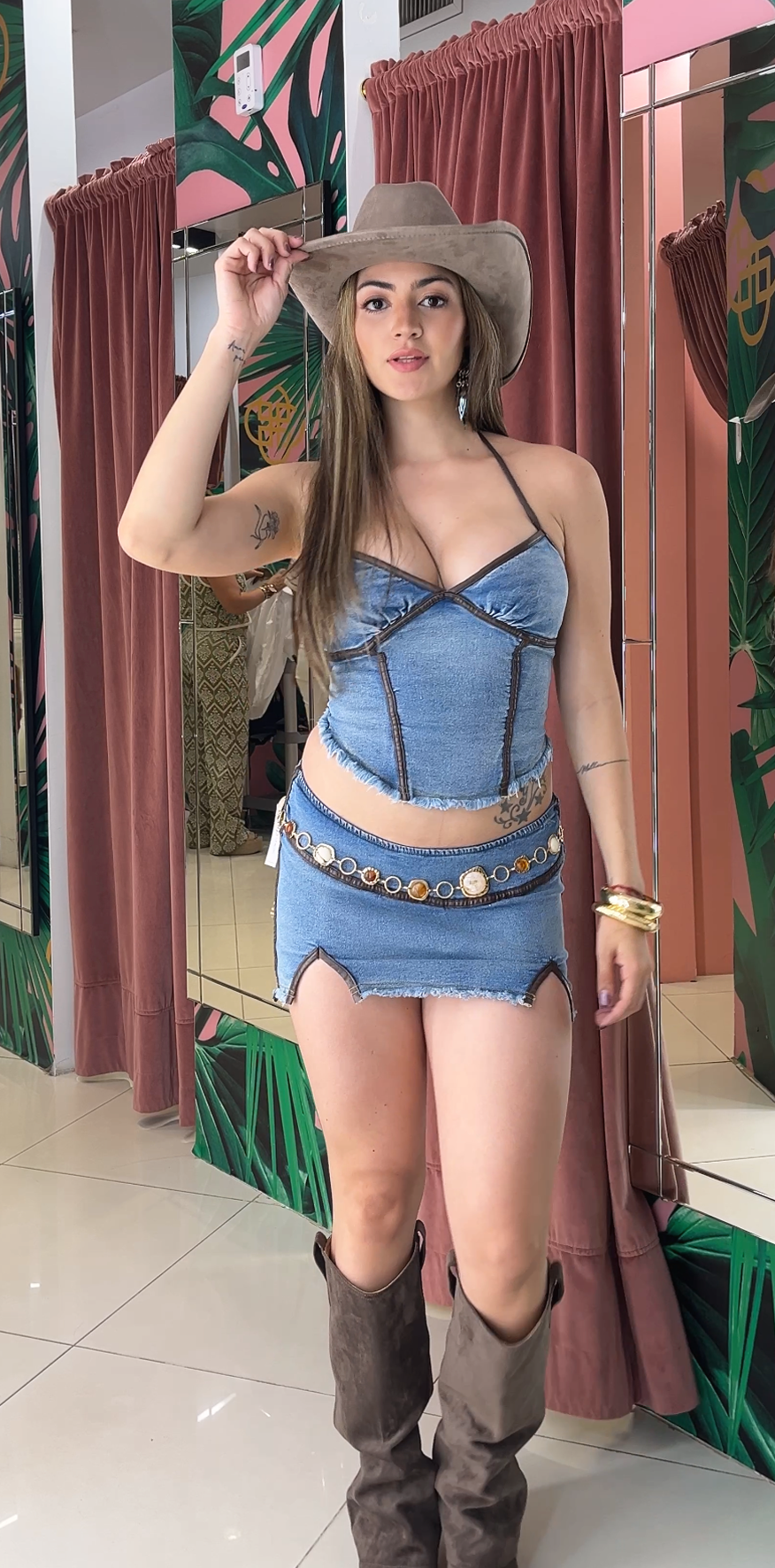 Light Denim Mini Skirt