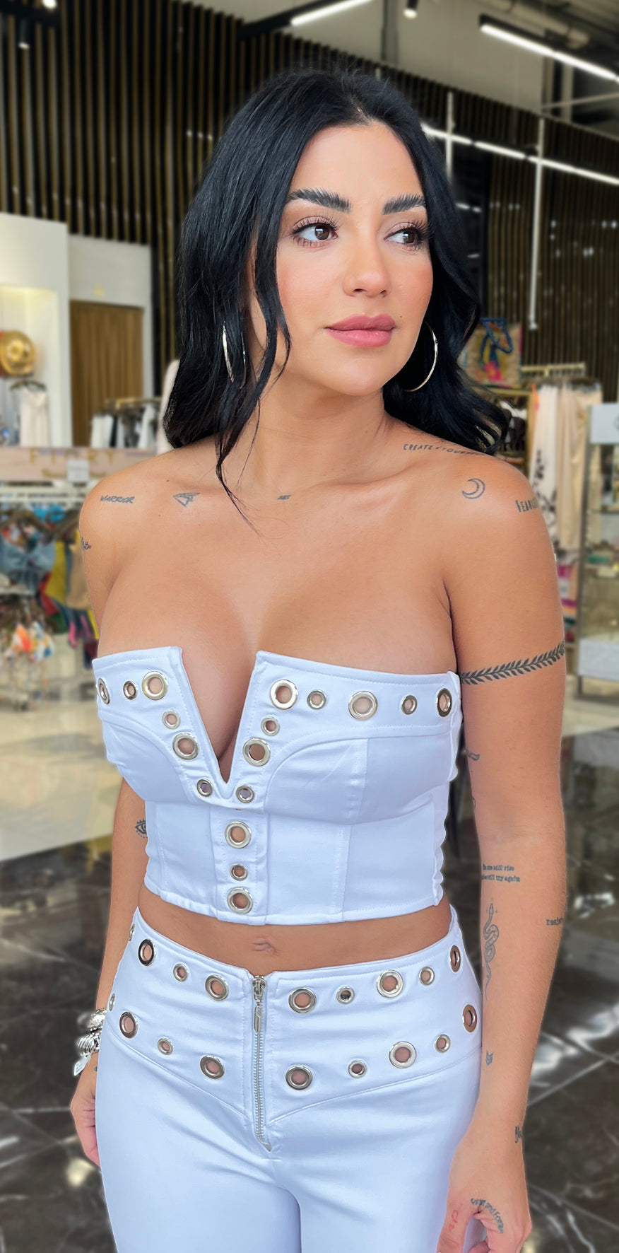 White Crop Blouse
