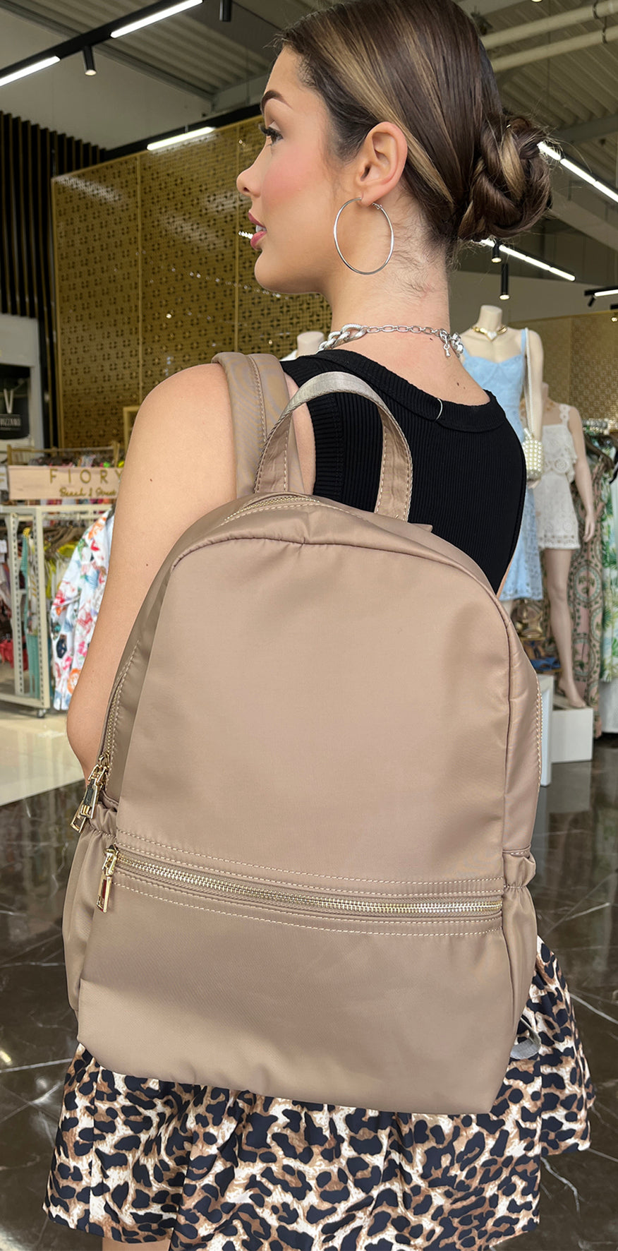 Beige Backpack