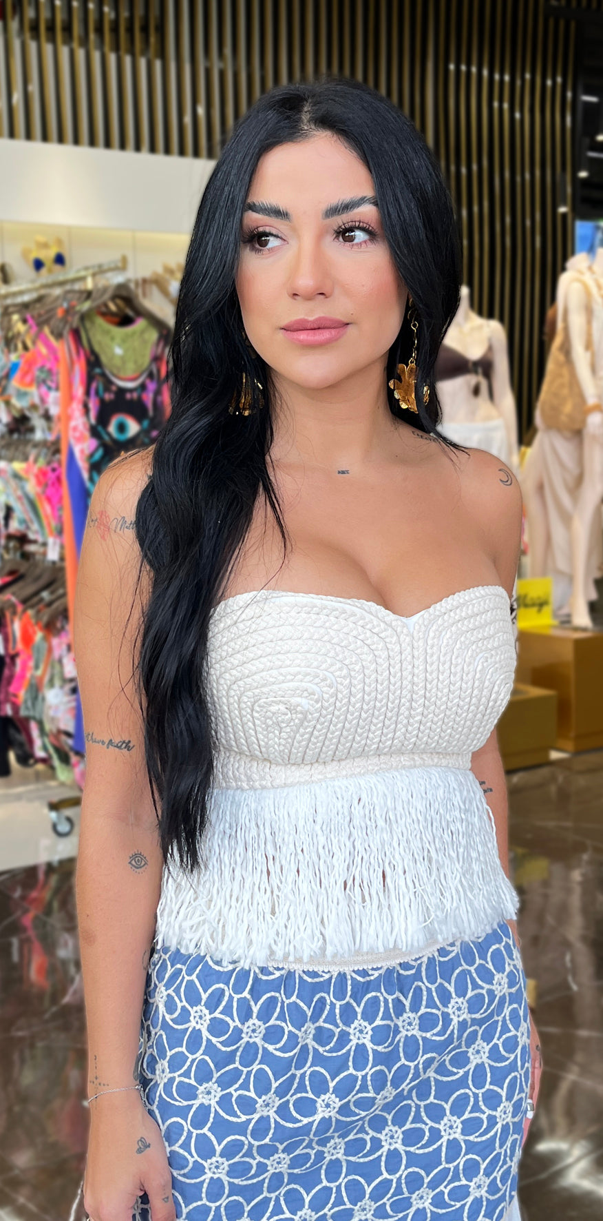 Creme Crochet Crop Top