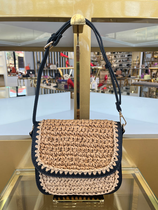 Black Strap Beige Bag