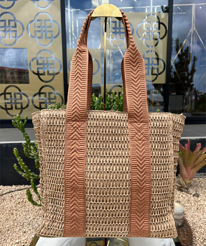 Tan Straps Beige Handbag