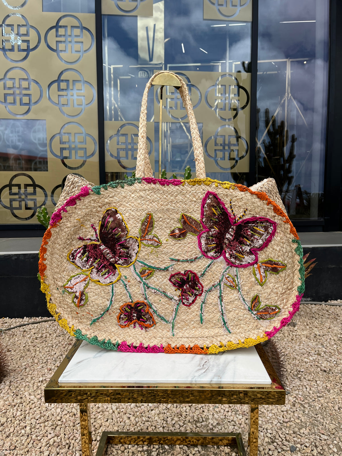 Beige Butterfly Bag