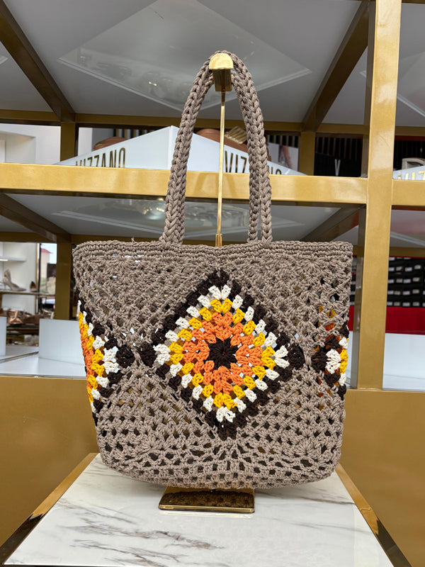 Tan Knit Handbag