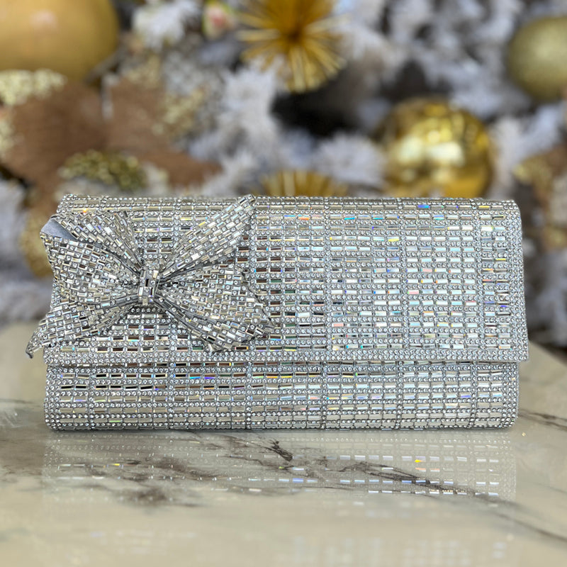 Bling Bow Silver Purse