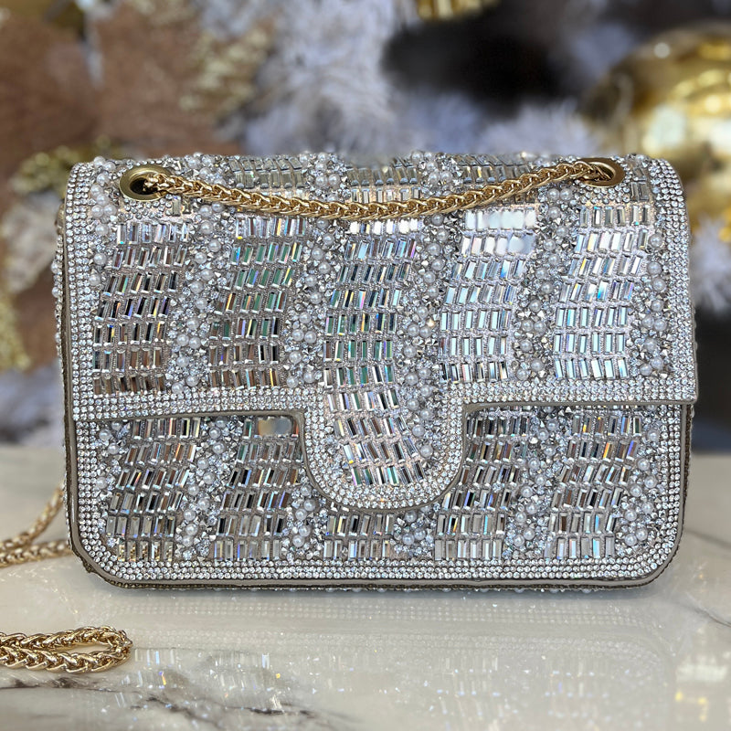 Silver Studs Gold Chain Bag