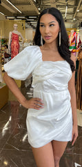White Silky Mini Dress