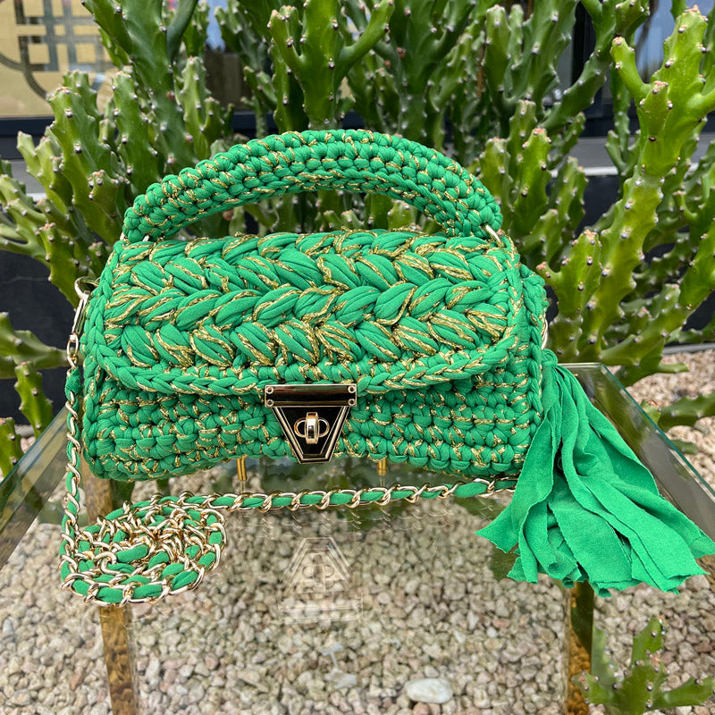 Gold Detail Green Bag