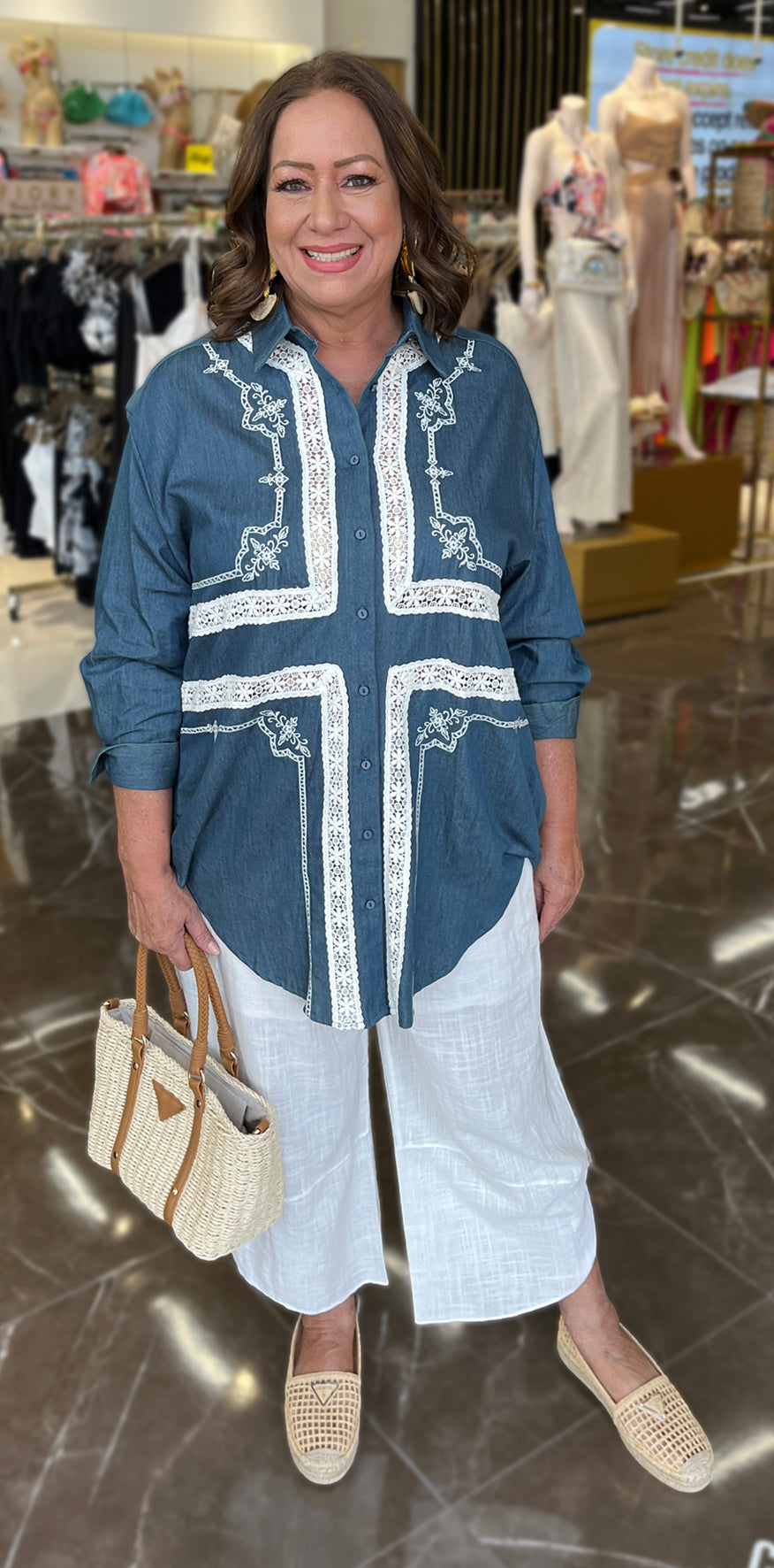 White Lino Pants