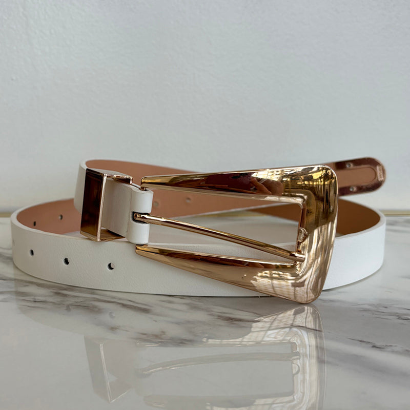 White Thin Belt