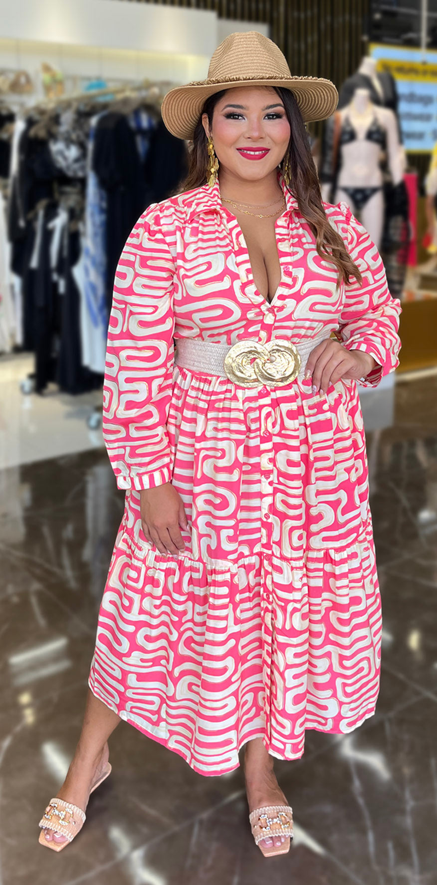 Pink Print Dress