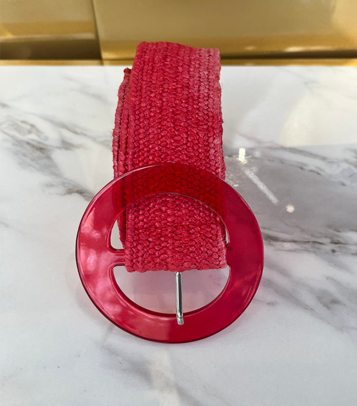 Plastic Buckle Red Belt