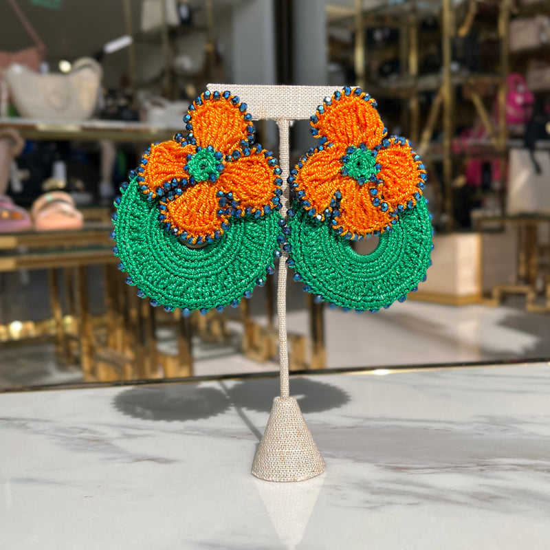 Green and Orange Earrings