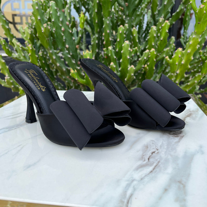 Black Bow Kitten Heels