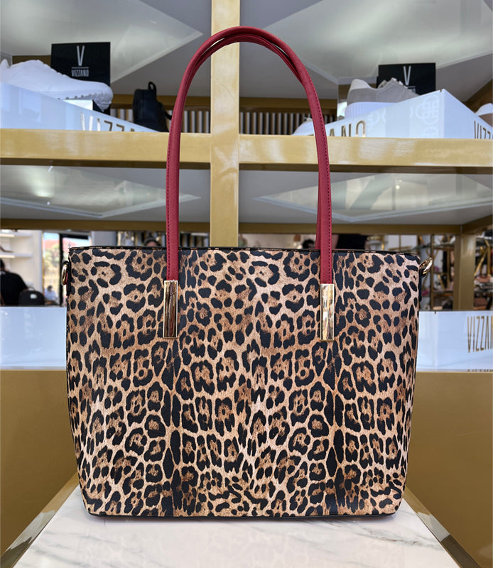 Cheetah Red Tote