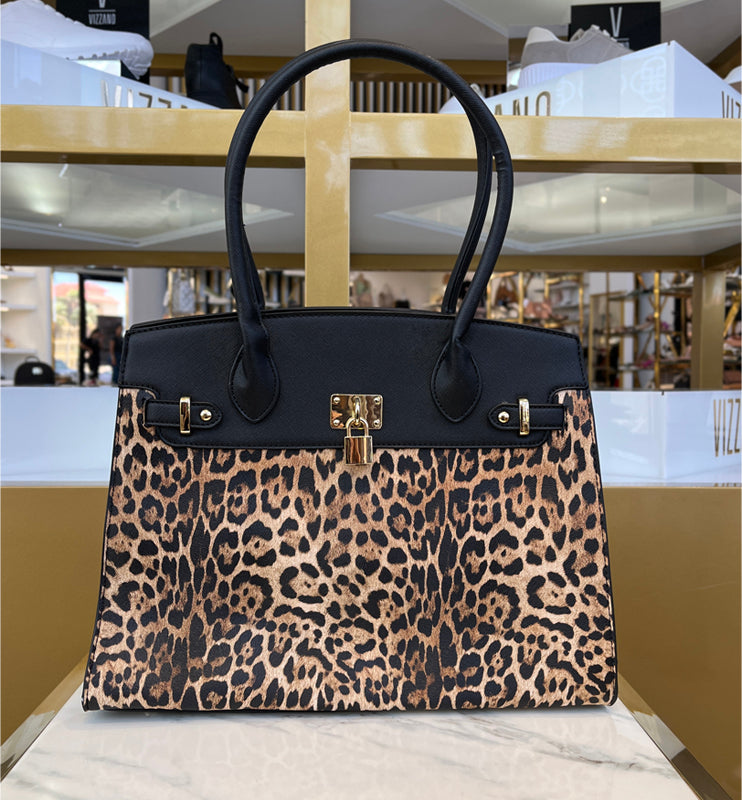 Cheetah Black Handbag