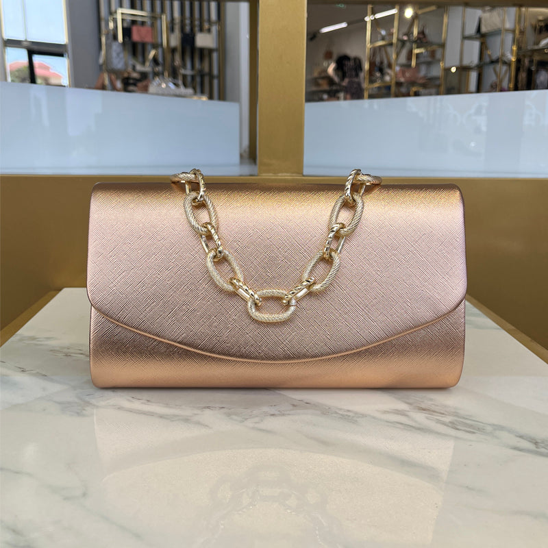 Chain Rose Gold Clutch