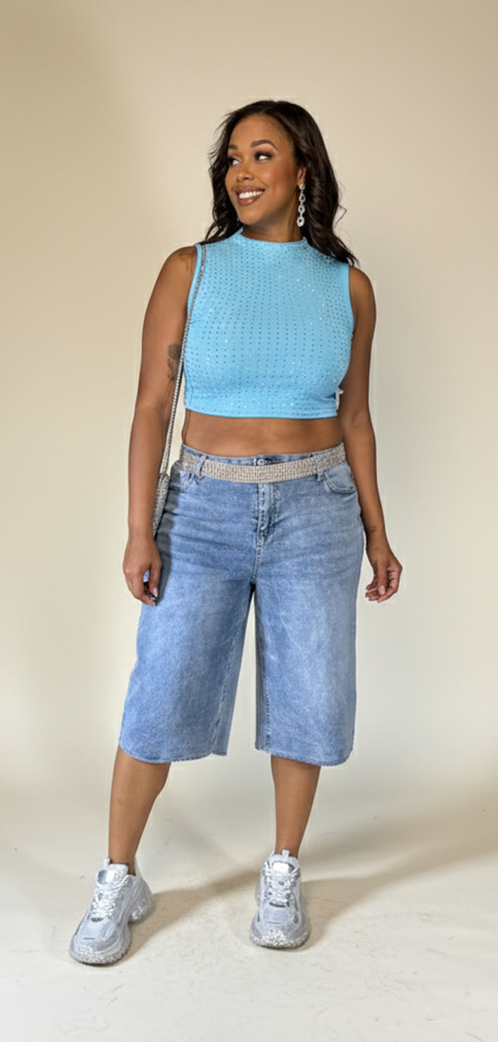 Light Wash Denim Bermuda