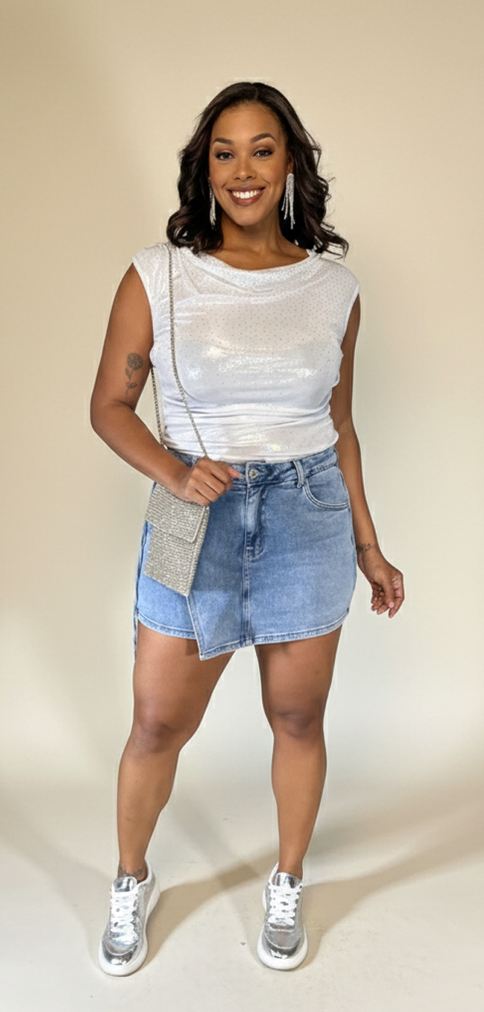 Medium Wash Denim Shorts