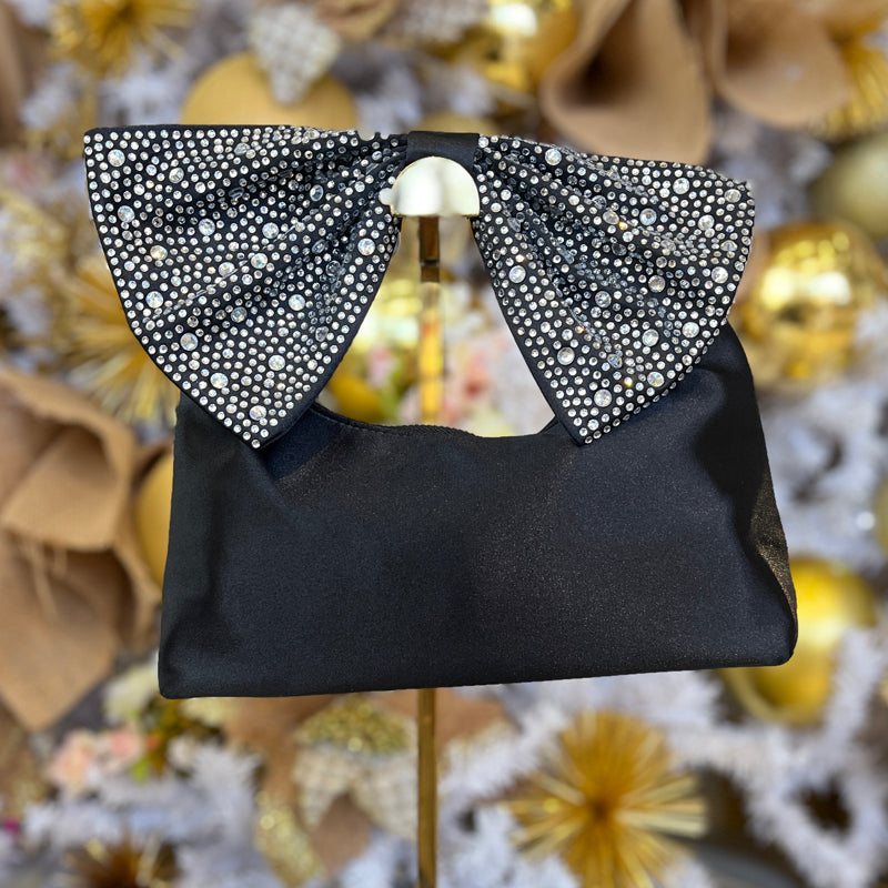 Studded Bow Black Bag