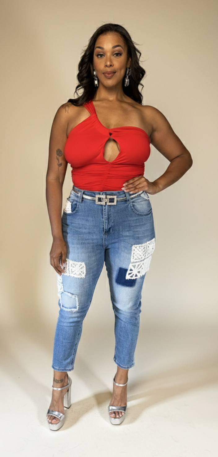 Crochet Patches Blue Jeans