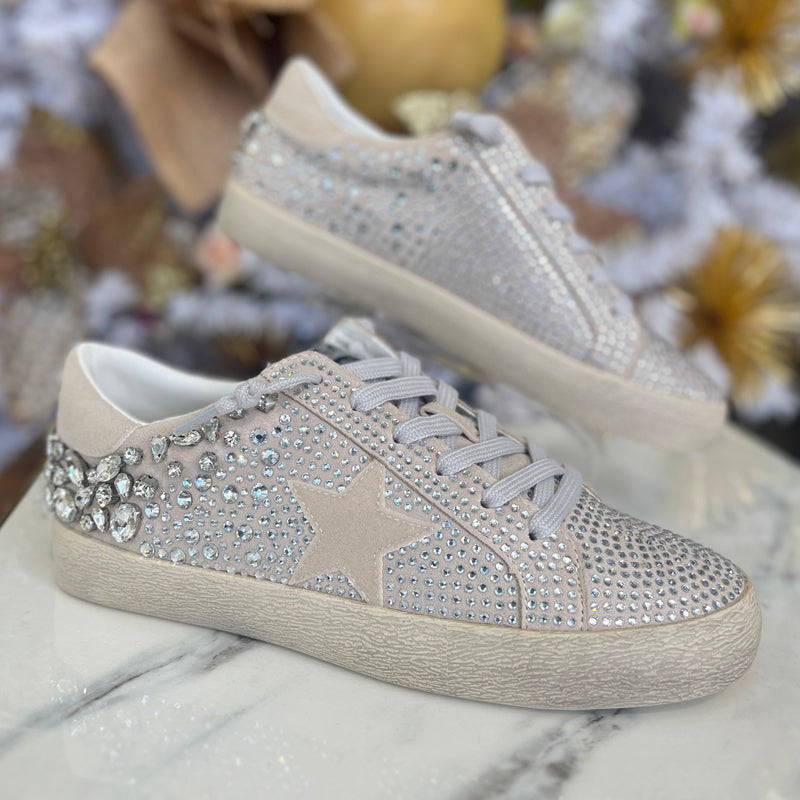 Beige Studded Sneakers