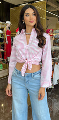 Pink and White Stripes Shirt