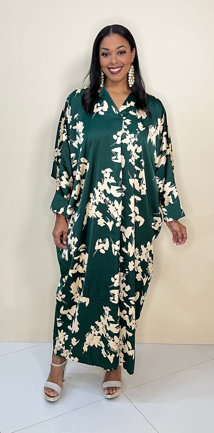 Silky Green Print Tunic