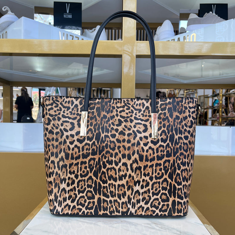 Cheetah Black Tote