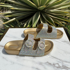Gold Slide Sandals