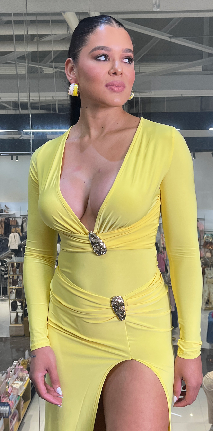 Gold Detail Yellow Bodysuit