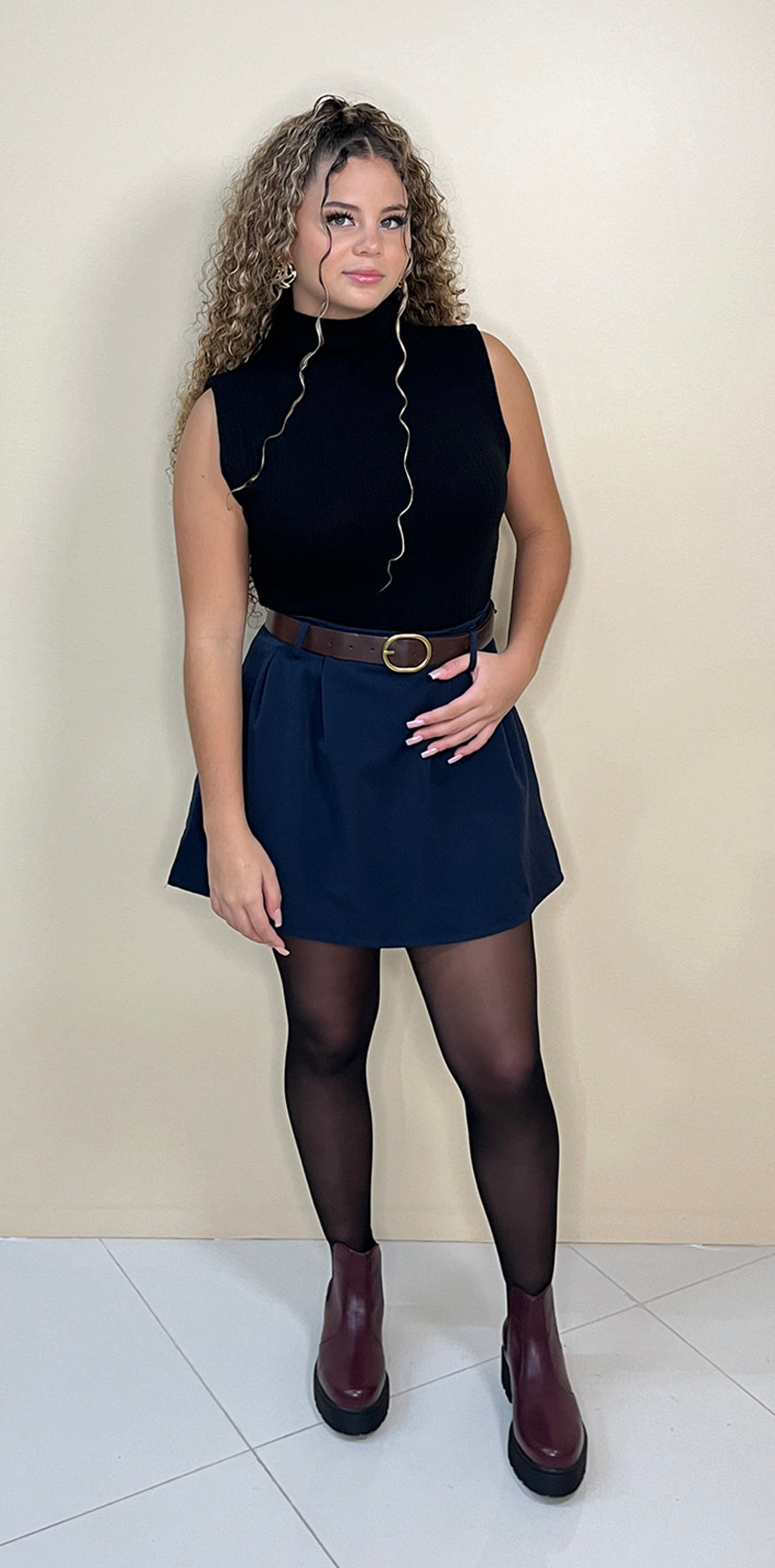 Black and Navy Minidress