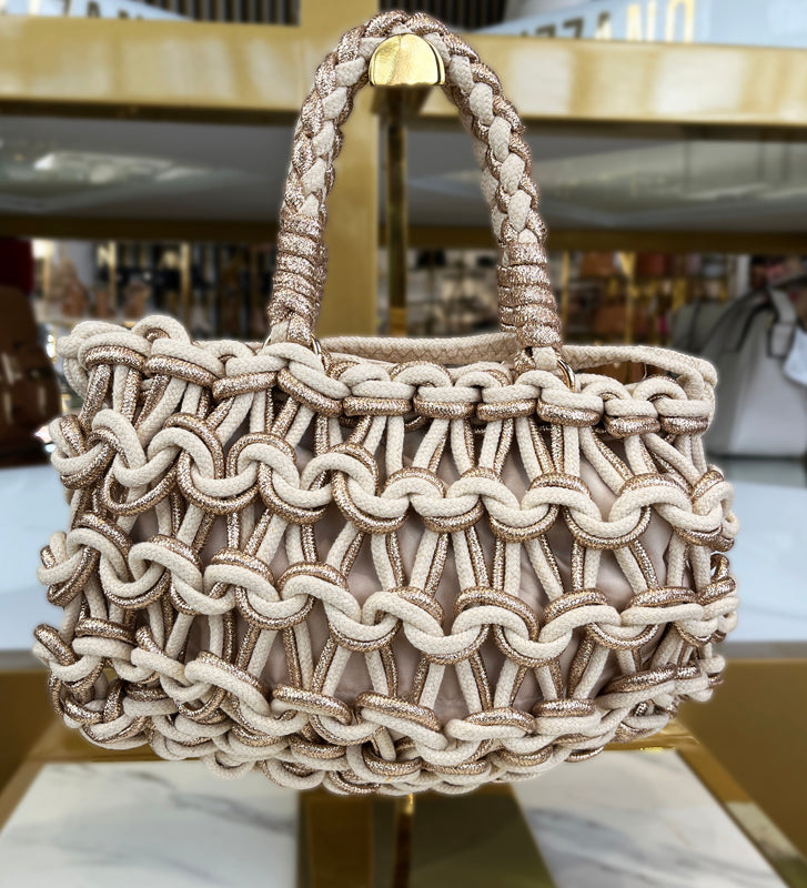 Creme Knots Handbag