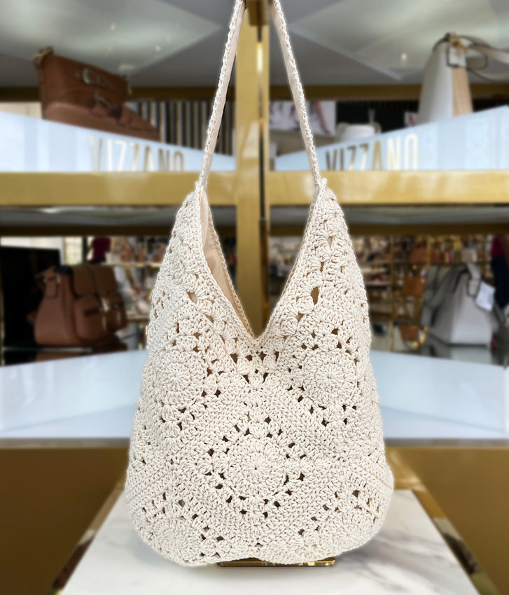 Creme Crochet Handbag