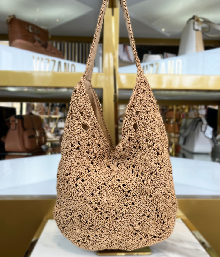 Tan Crochet Handbag