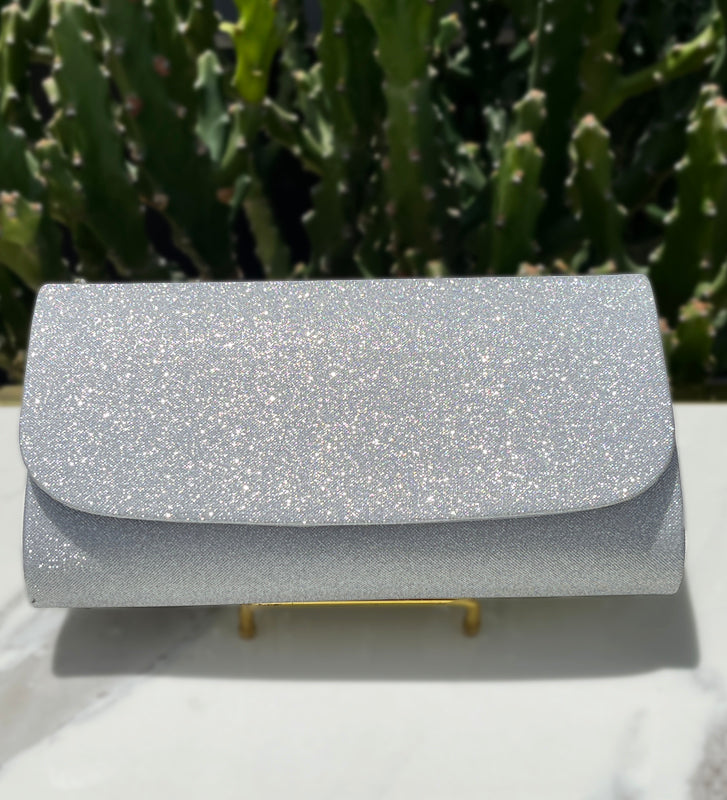 Glitter Silver Clutch