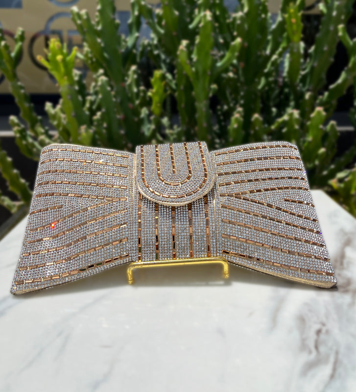 Gold Studded Bow Bag