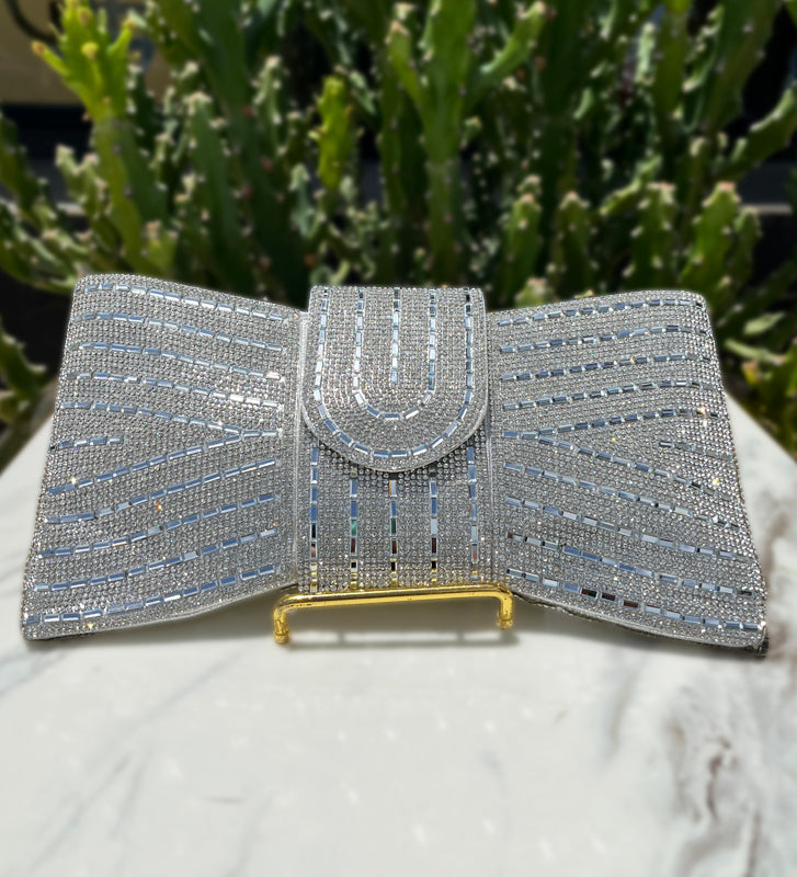 Silver Studded Bow Bag