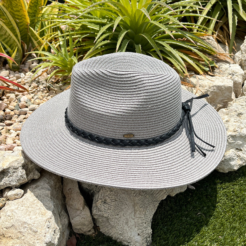 Leather Grey Detail Hat