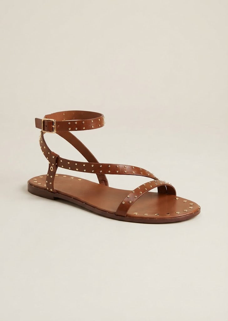 Studded Ankle Strap Gladiator Sandals