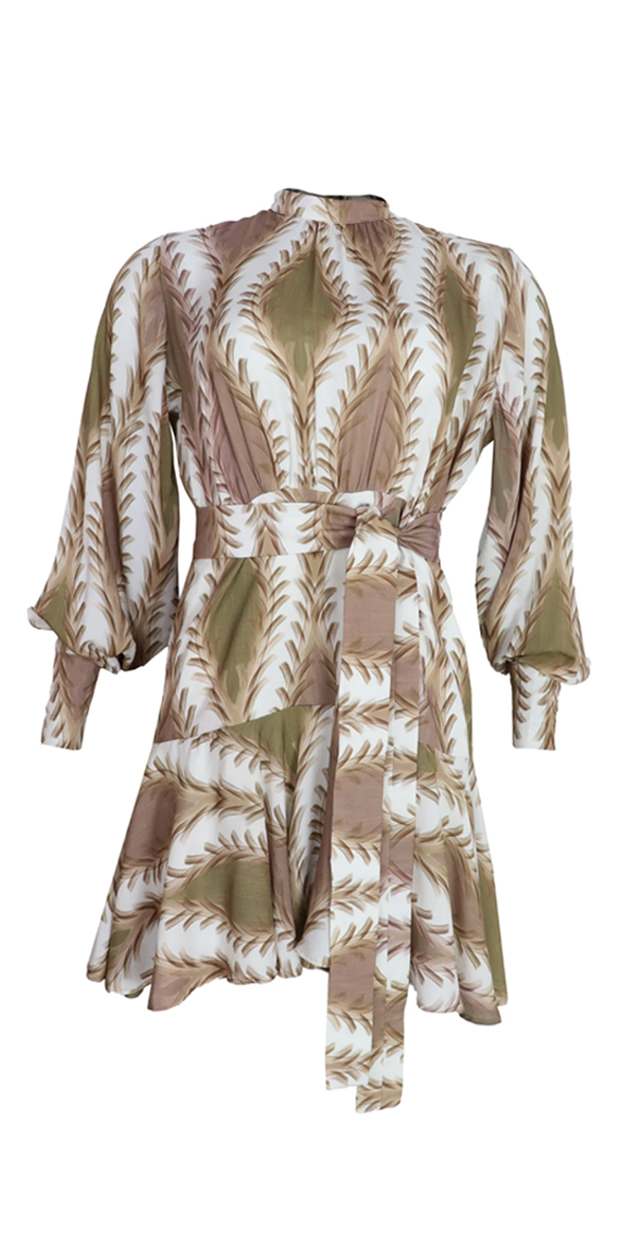 Olive Print Minidress
