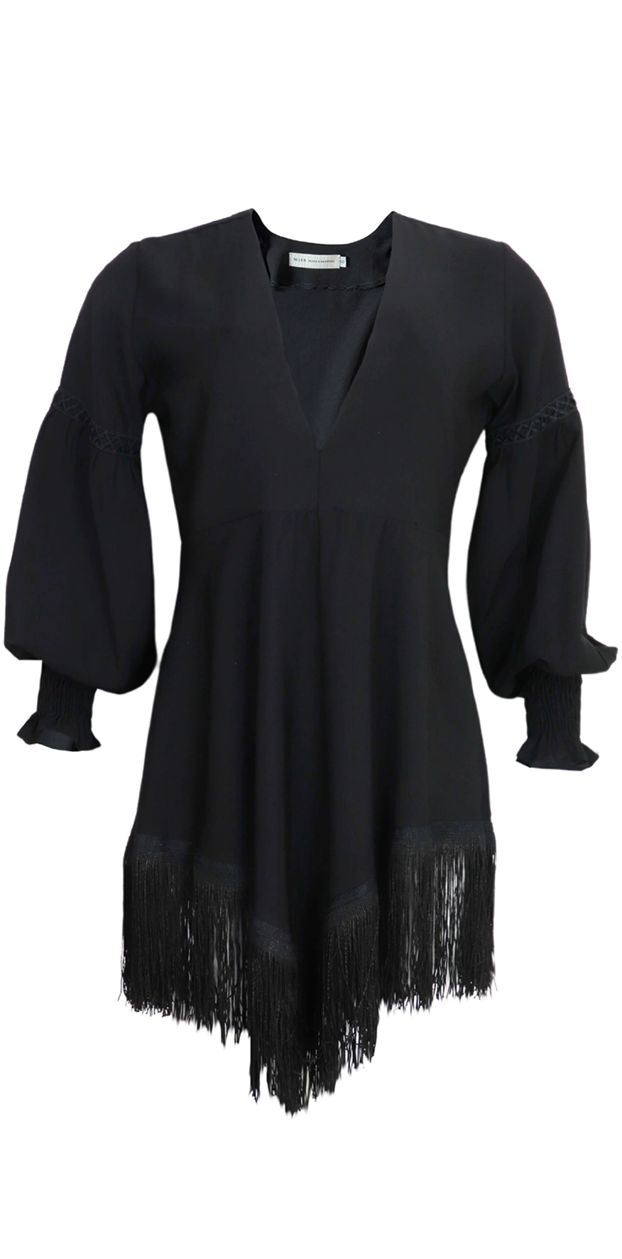 Black Fringed Minidress