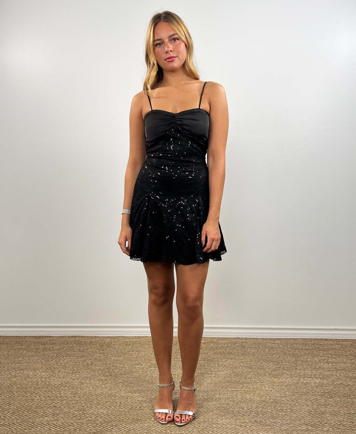 Black Sequin Mini Dress