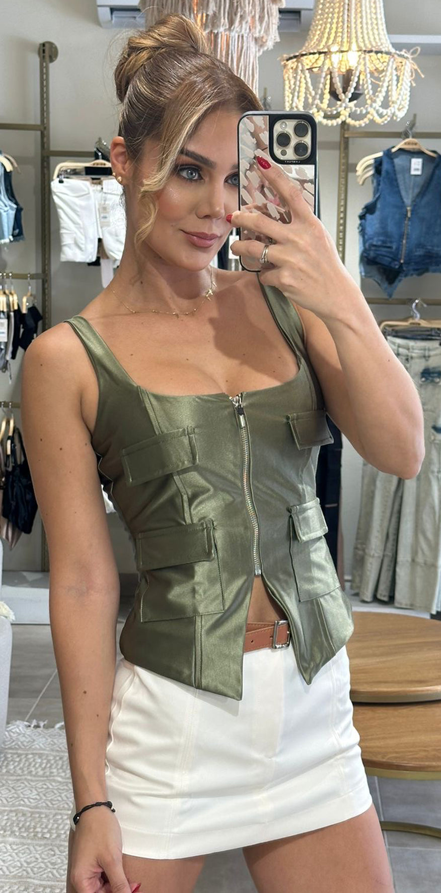 Green Zipped Top