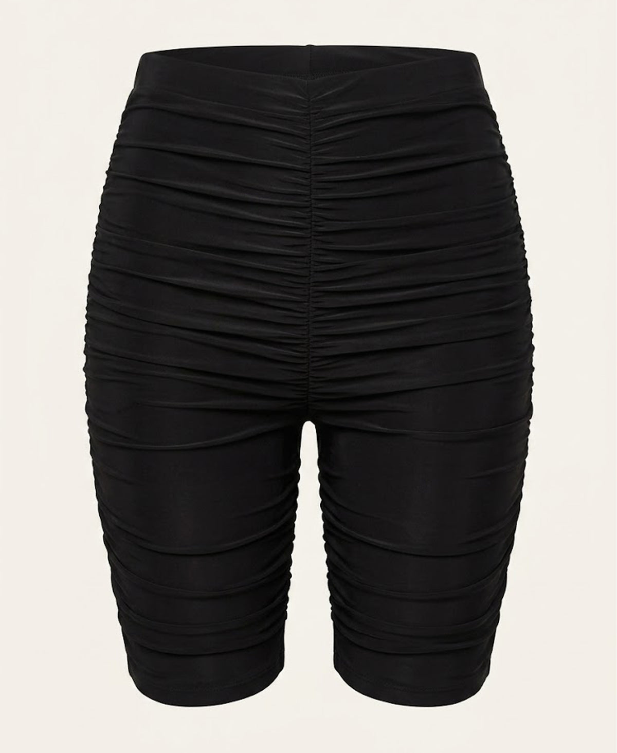 Ruched High-Waist Biker Shorts