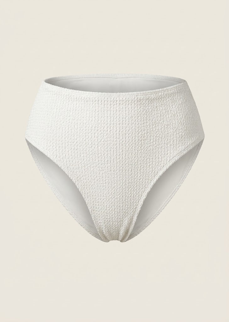 Textured High Waist Bikini Bottom