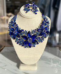 Blue Flower Necklaces & Earrings