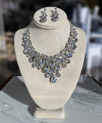 Silver Rhinestone Necklaces & Earrings